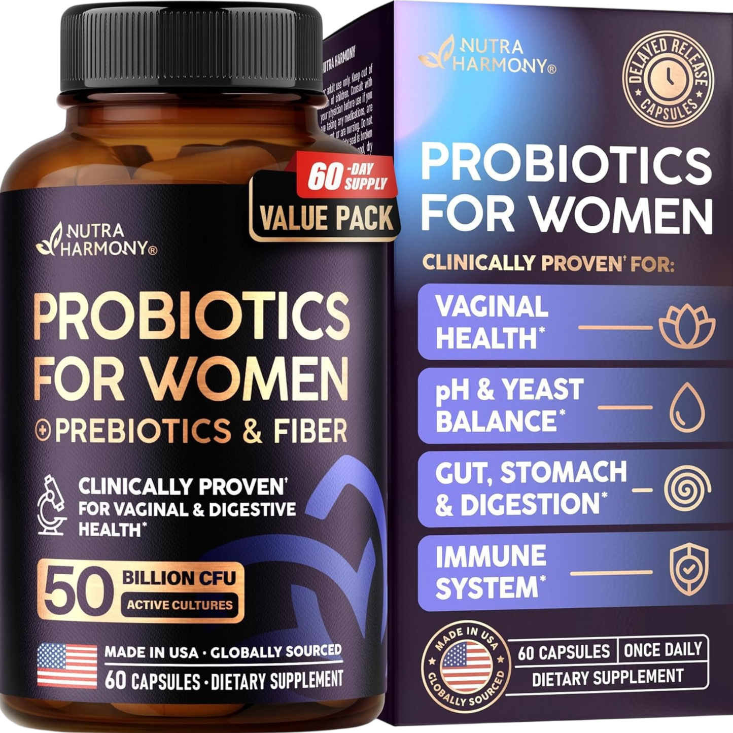 Probiotics for Women with Prebiotics & Fiber