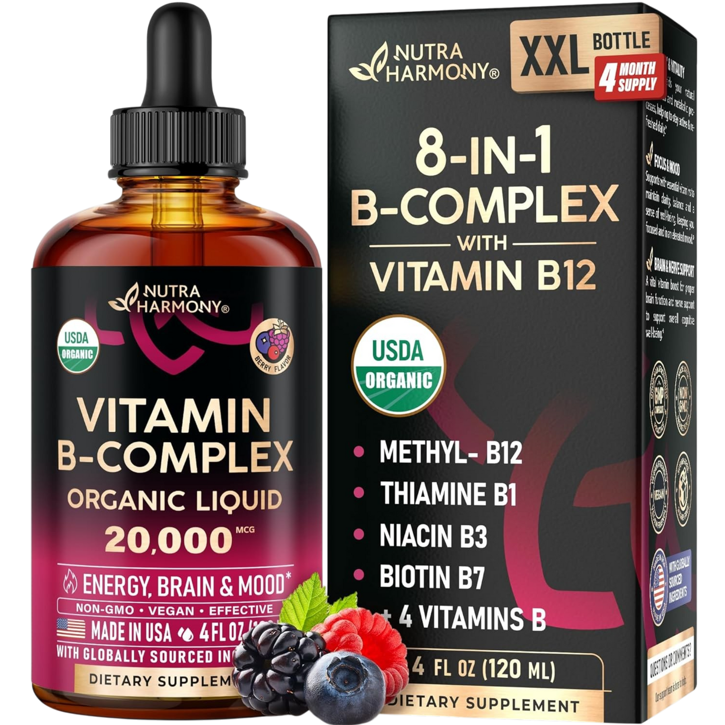 USDA Organic Vitamin B-Complex Liquid Drops