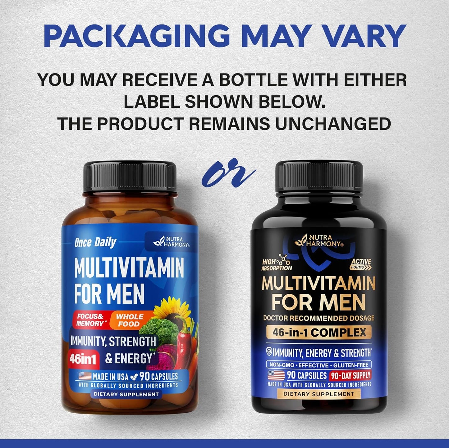 Complete 46-in-1 Multivitamin for Men | 90 Capsules, 90-Day Supply