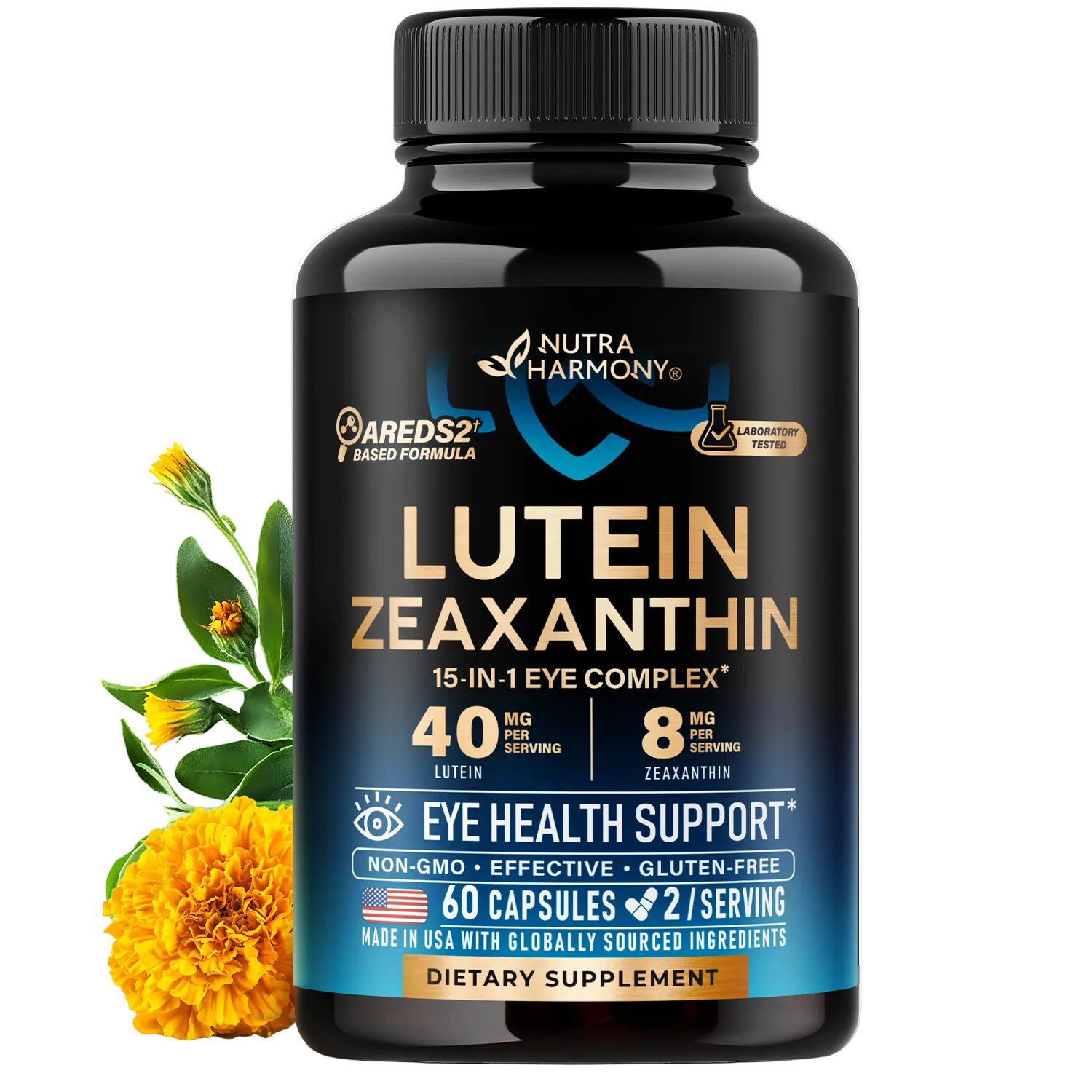 spirulina astaxanthin l-carnitine lutein zeaxanthin supplements Nutri & Zeaxanthin+, 60 Vegan Capsules Lutein & Zeaxanthin Nutrigent