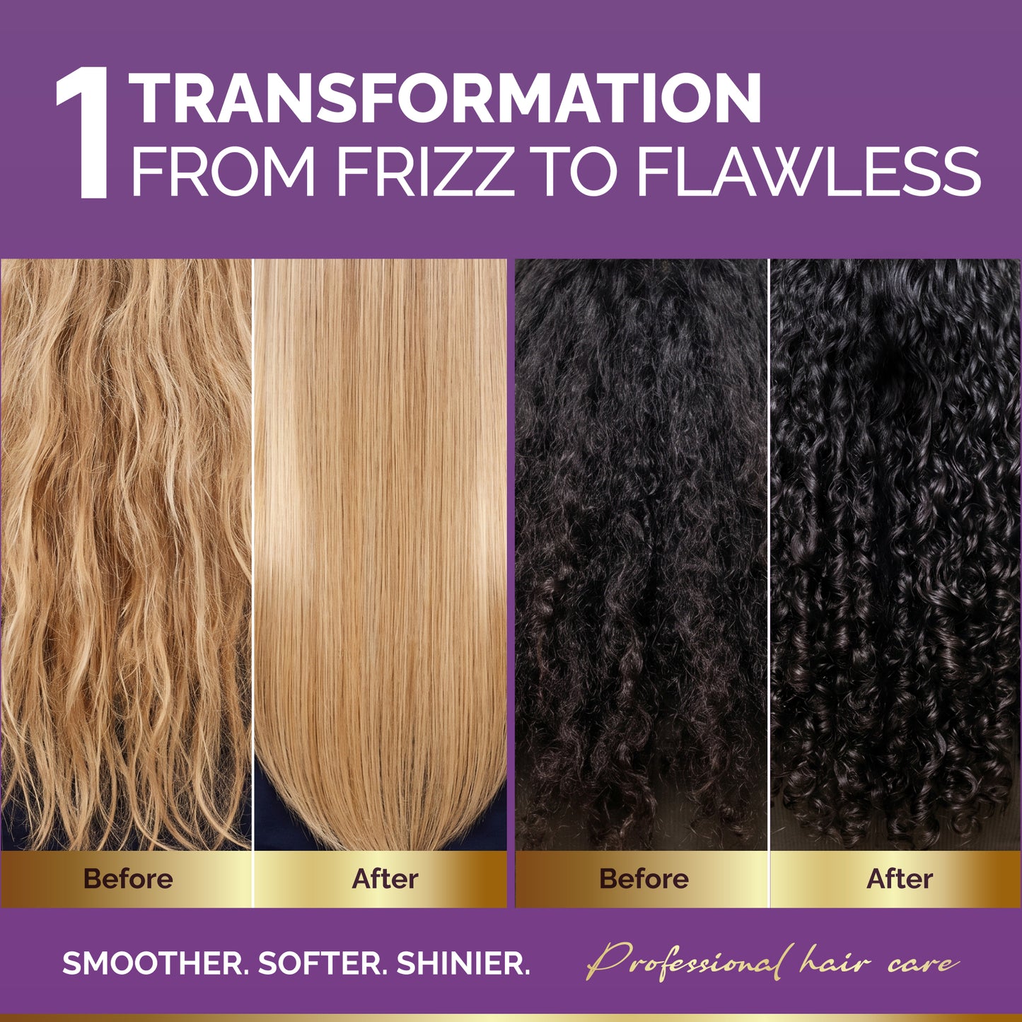 Anti-Frizz Hair Oil for Dry, Curly & Damaged Hair – Hair Treatment, 3.4oz