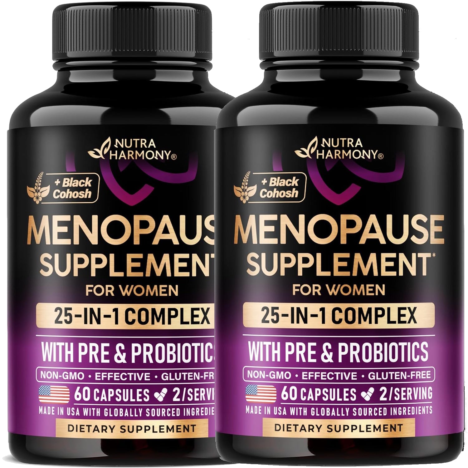 Menopause Supplement for Women with Dong Quai, Black Cohosh, Prebiotics & Probiotics