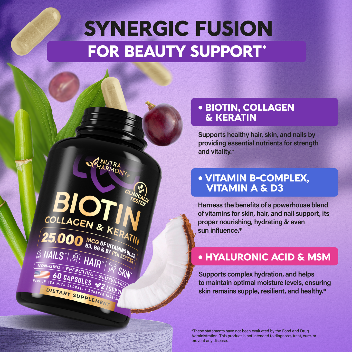 Biotin Collagen & Keratin | Hair Skin & Nails Vitamins
