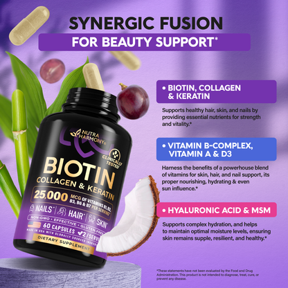 Biotin Collagen & Keratin | Hair Skin & Nails Vitamins