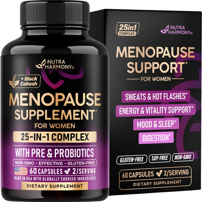 Menopause Supplement for Women with Dong Quai, Black Cohosh, Prebiotics & Probiotics