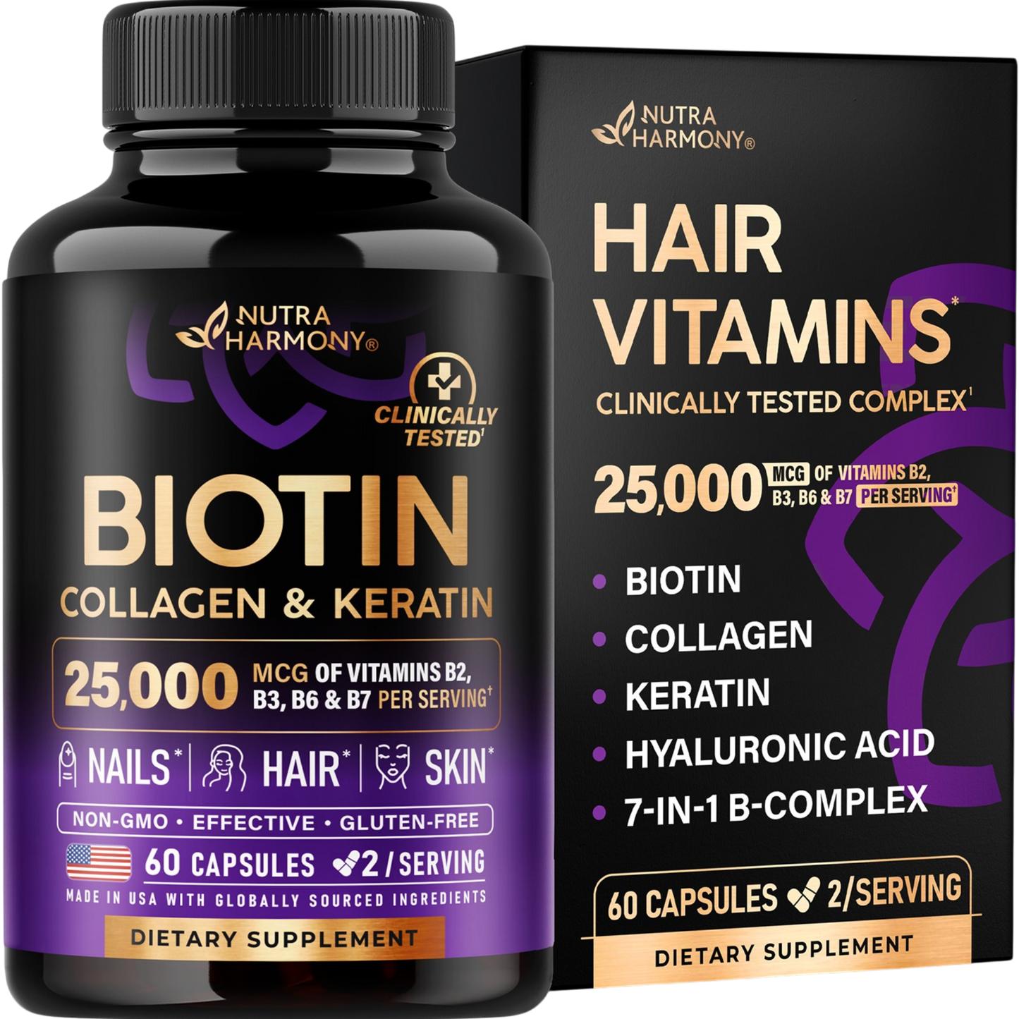 Biotin Collagen & Keratin | Hair Skin & Nails Vitamins
