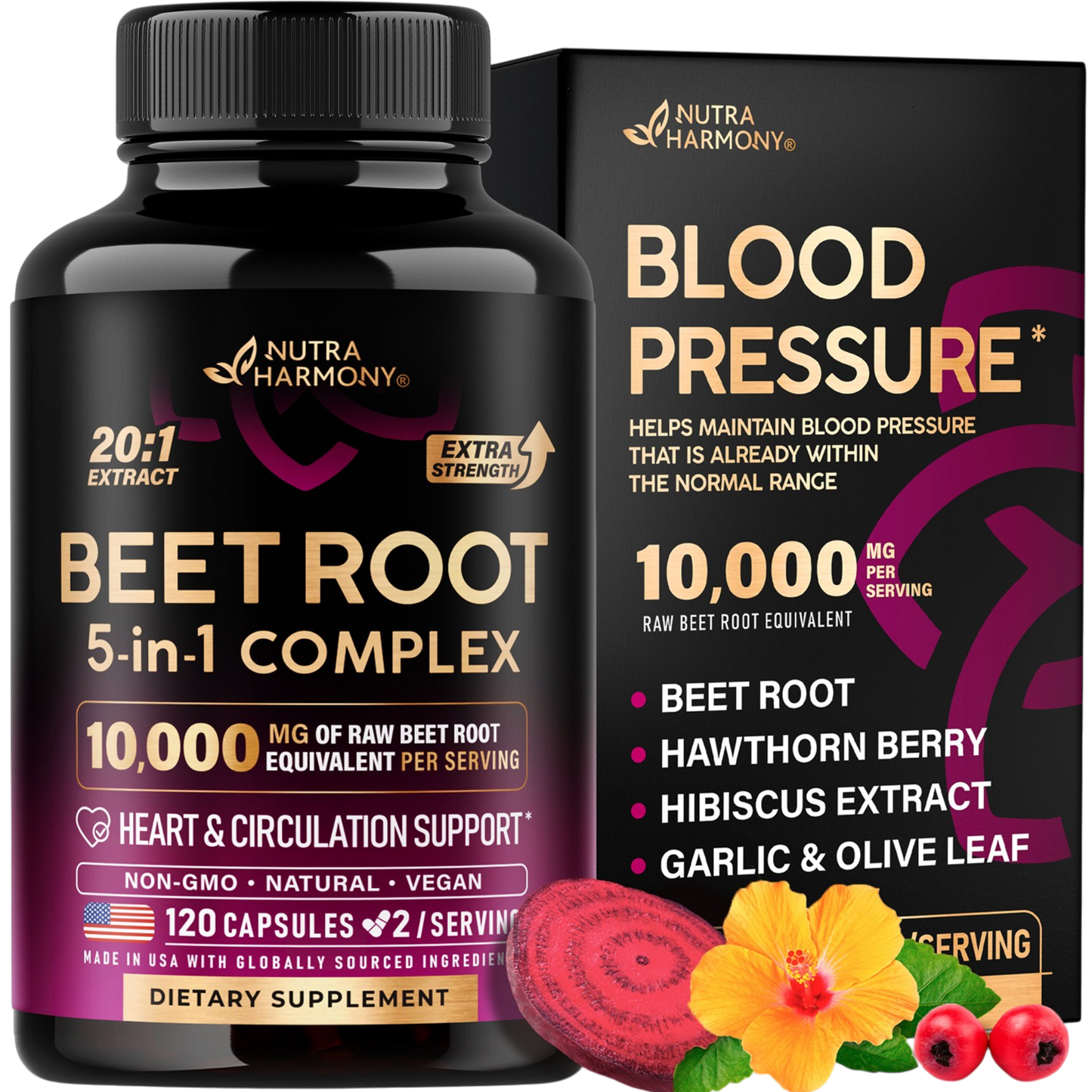 Beet Root 5-in-1 Complex Capsules for Heart & Circulation Support
