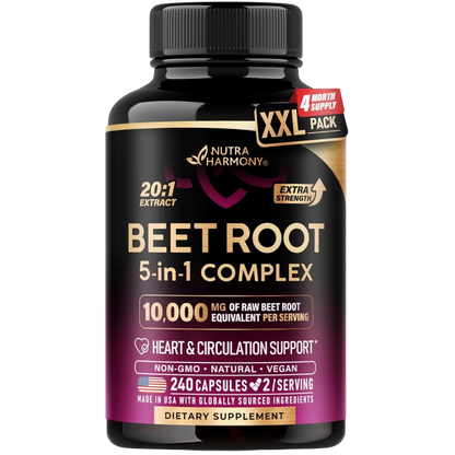 Beet Root 5-in-1 Complex Capsules for Heart & Circulation Support