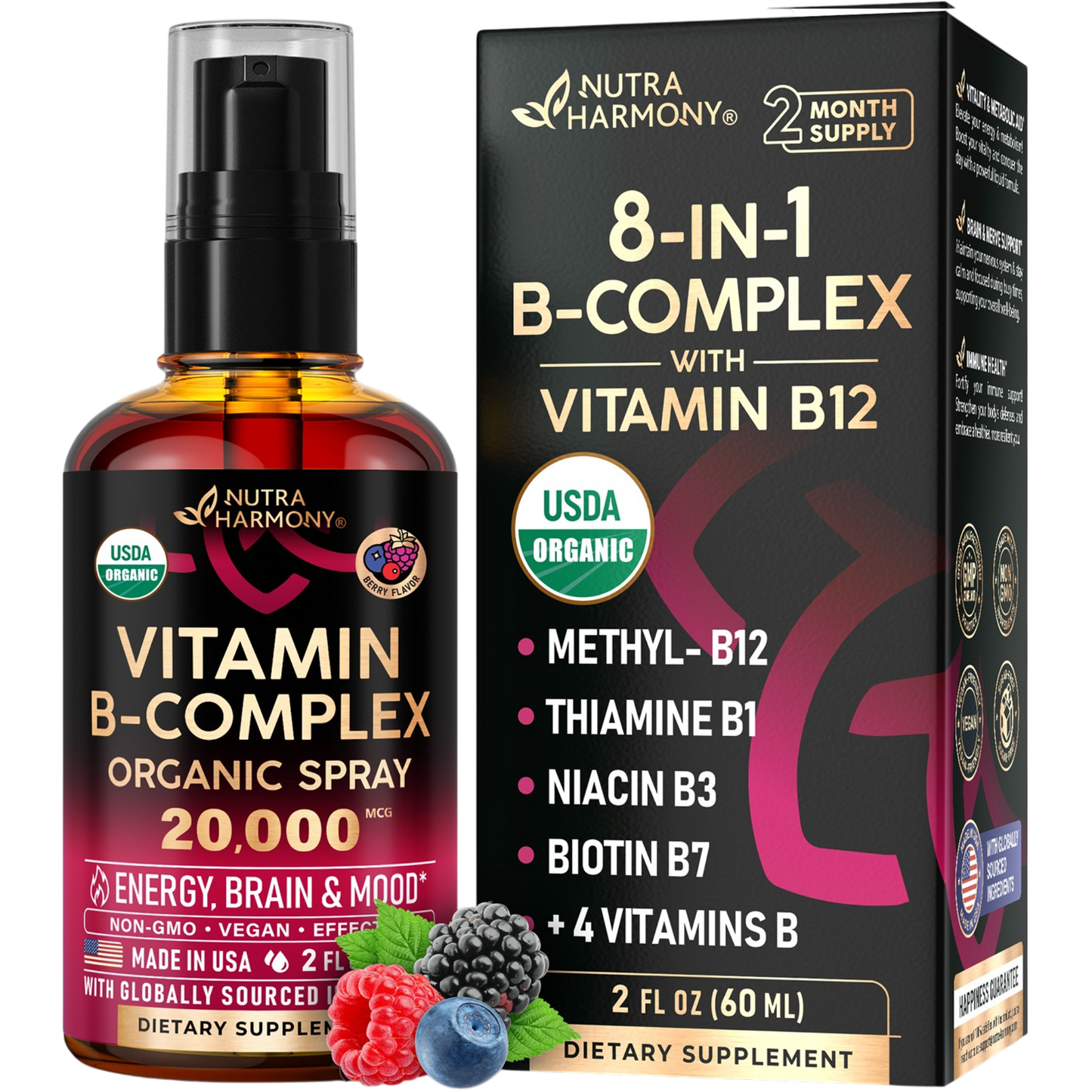 USDA Organic Vitamin B-Complex Liquid Spray
