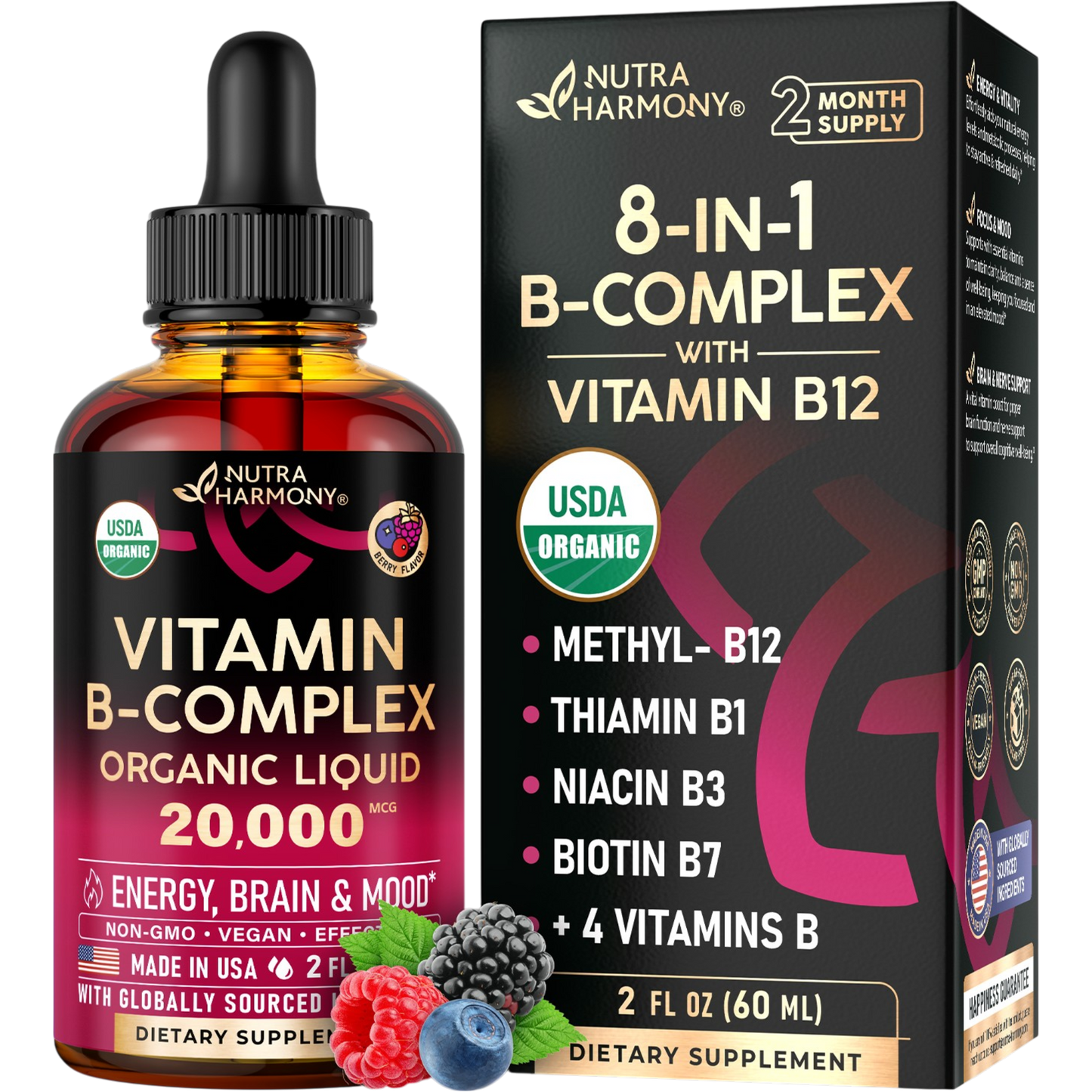 USDA Organic Vitamin B-Complex Liquid Drops