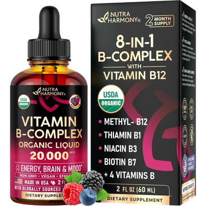 USDA Organic Vitamin B-Complex Liquid Drops