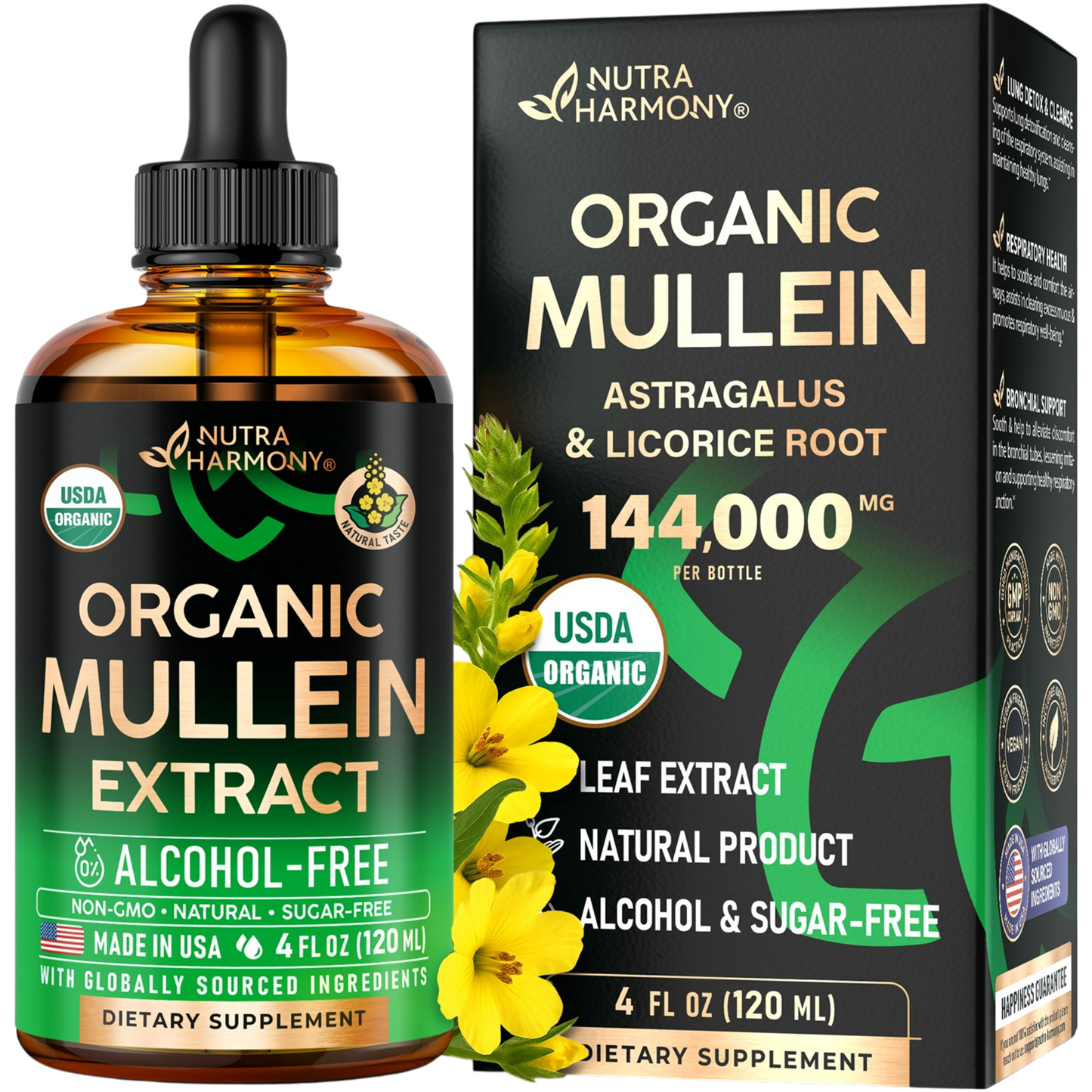 USDA Organic Mullein Drops for Lungs