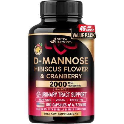 D-Mannose 2000 mg with Cranberry & Hibiscus | Urinary Tract Support Capsules