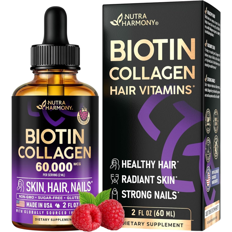 Biotin & Collagen Liquid Drops 60,000 mcg