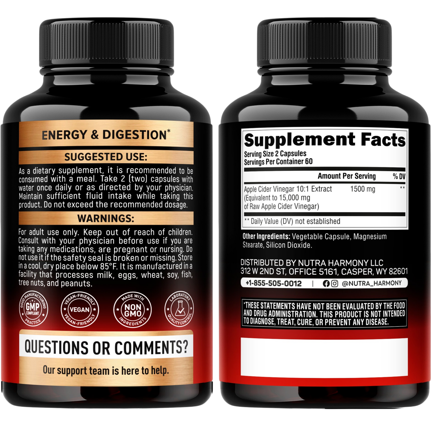 Apple Cider Vinegar Capsules for Energy, Metabolism & Weight Loss Support