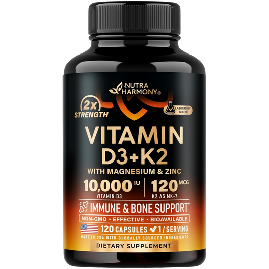D3 10,000 IU & K2 120 mcg with Magnesium, Zinc & Vitamins Capsules