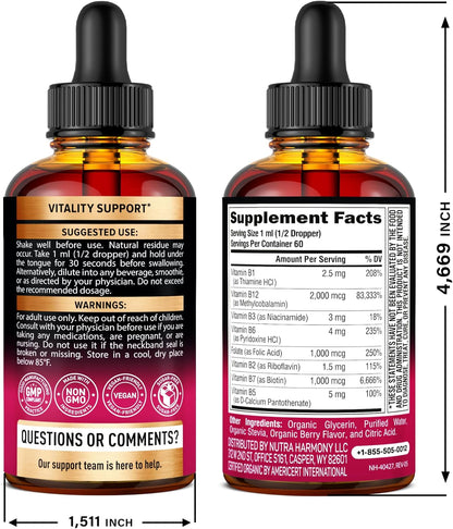 USDA Organic Vitamin B-Complex Liquid Drops