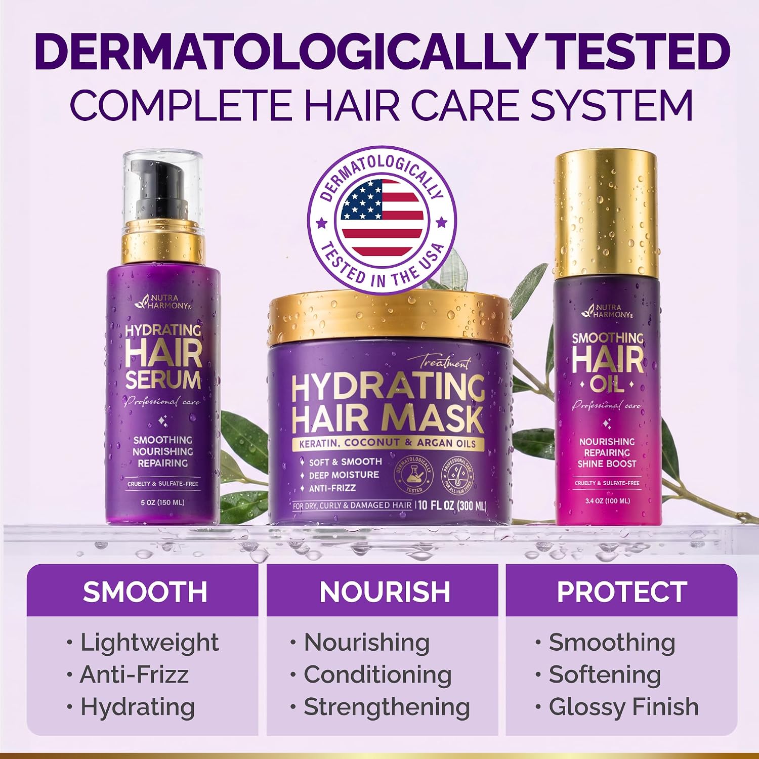 Hydrating Hair Serum by NUTRAHARMONY | Repair, Shine & Anti-Frizz