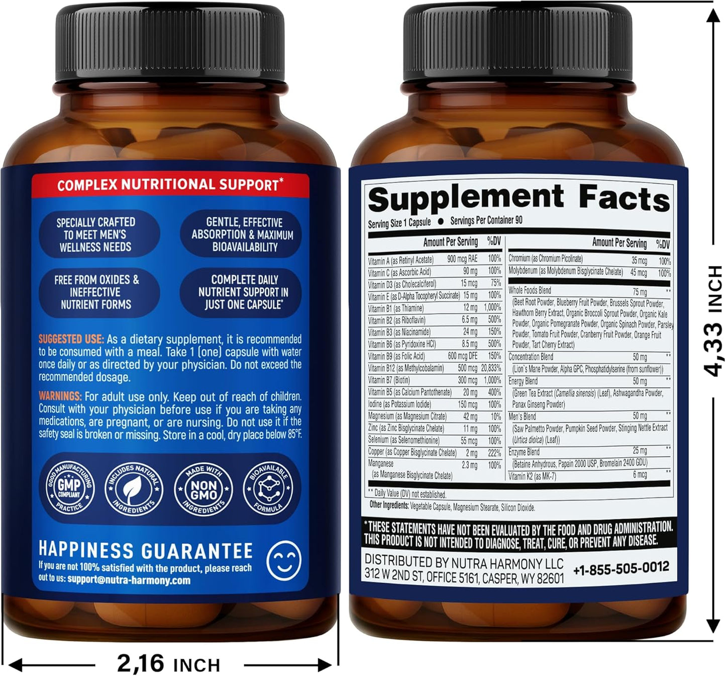 Complete 46-in-1 Multivitamin for Men | 90 Capsules, 90-Day Supply
