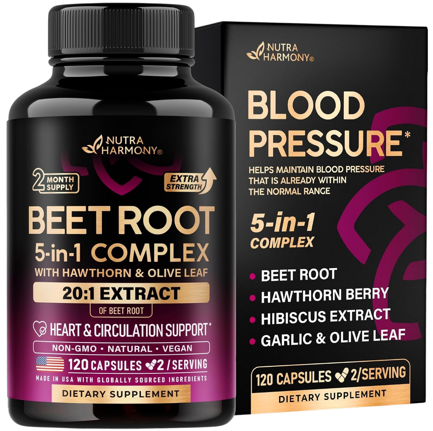 Beet Root 5-in-1 Complex Capsules for Heart & Circulation Support