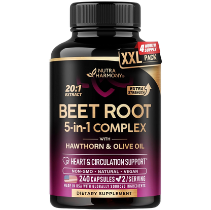Beet Root 5-in-1 Complex Capsules for Heart & Circulation Support