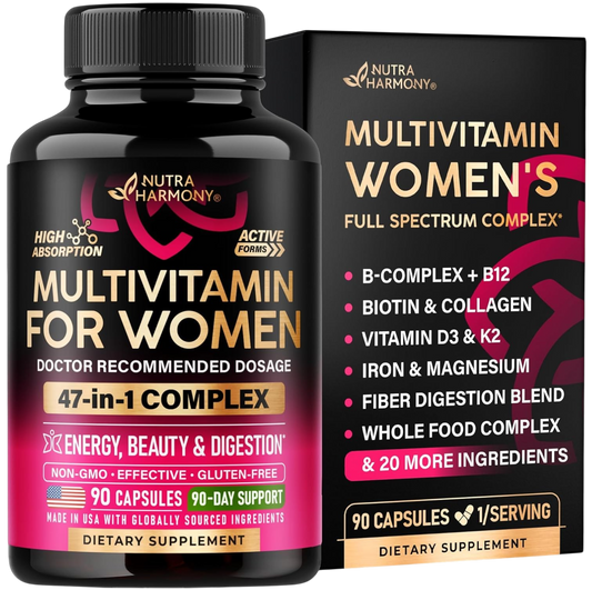 Complete 47-in-1 Multivitamin for Women | 90 Capsules, 90-Day Supply