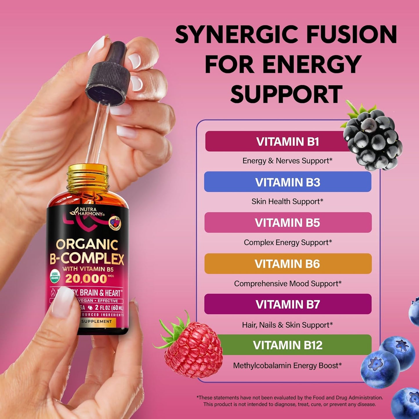 USDA Organic Vitamin B-Complex Liquid Drops
