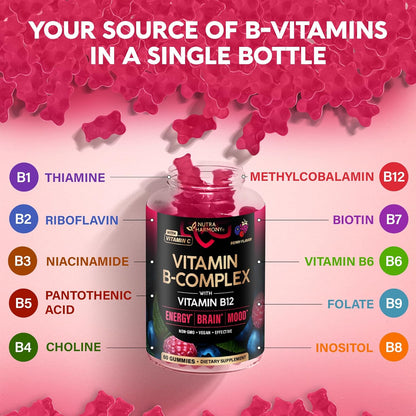 Sugar-free Vitamin B-Complex Gummies with Vitamin B12