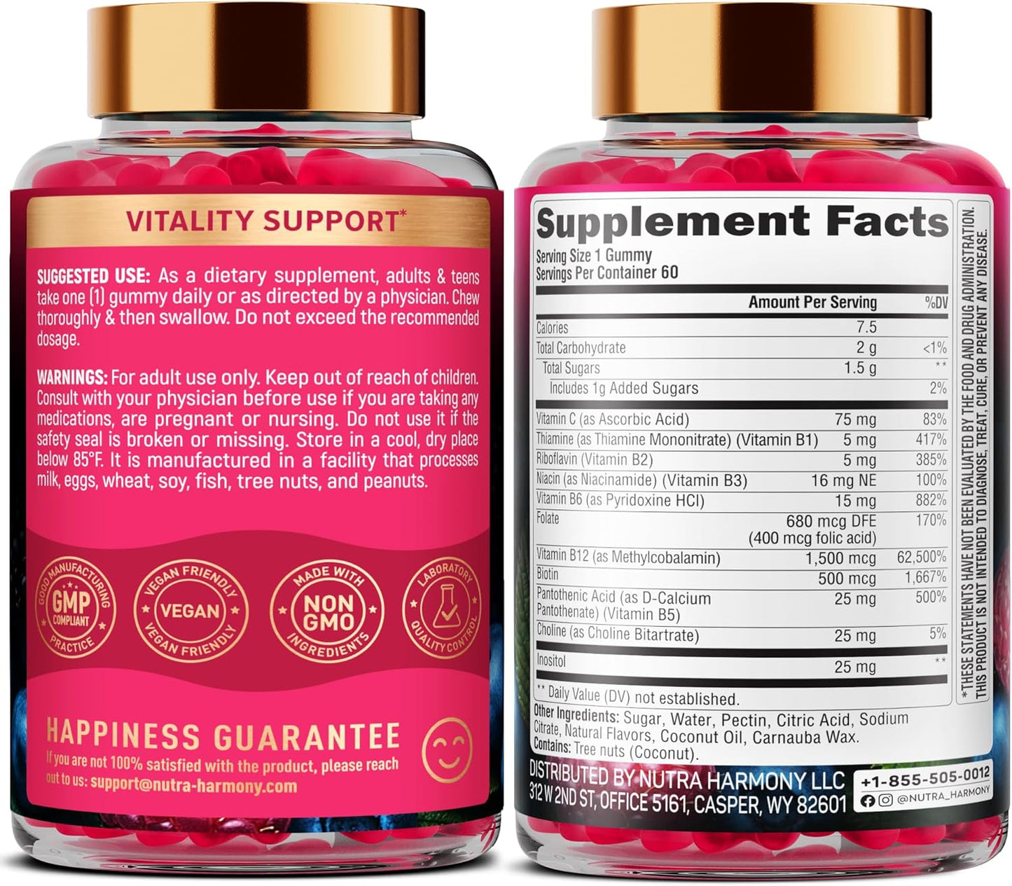 Sugar-free Vitamin B-Complex Gummies with Vitamin B12