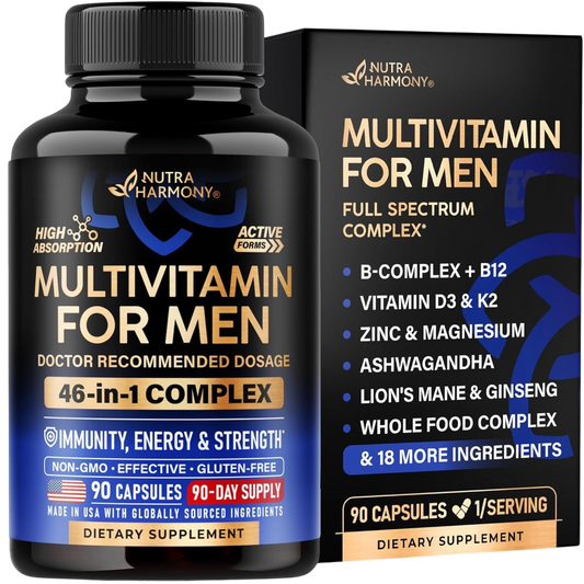 Complete 46-in-1 Multivitamin for Men | 90 Capsules, 90-Day Supply