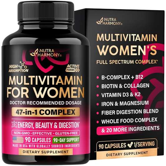 Complete 47-in-1 Multivitamin for Women | 90 Capsules, 90-Day Supply