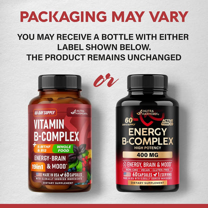 Vitamin B Complex with Astragalus & Whole Food Blend for Energy, Metabolism & Brain