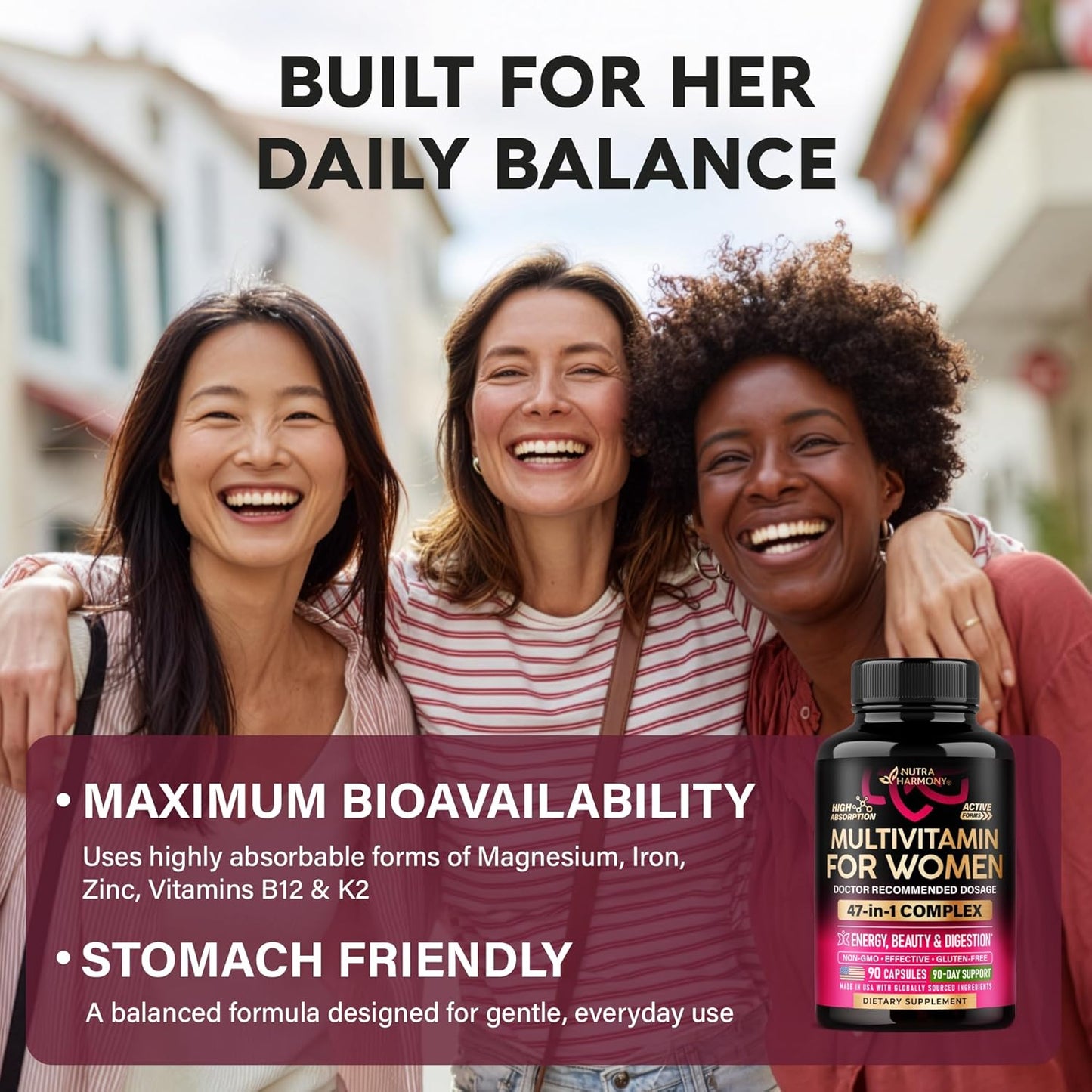 Complete 47-in-1 Multivitamin for Women | 90 Capsules, 90-Day Supply