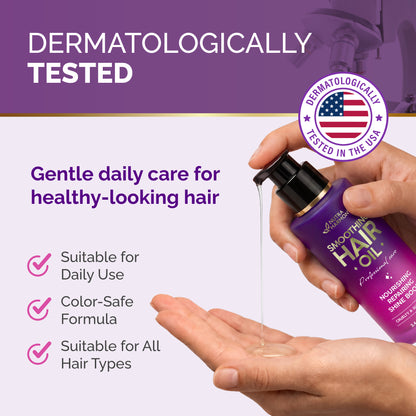 Anti-Frizz Hair Oil for Dry, Curly & Damaged Hair – Hair Treatment, 3.4oz