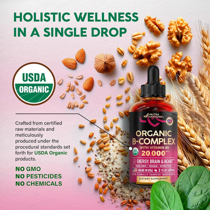 USDA Organic Vitamin B-Complex Liquid Drops