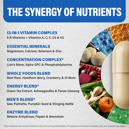 Complete 46-in-1 Multivitamin for Men | 90 Capsules, 90-Day Supply