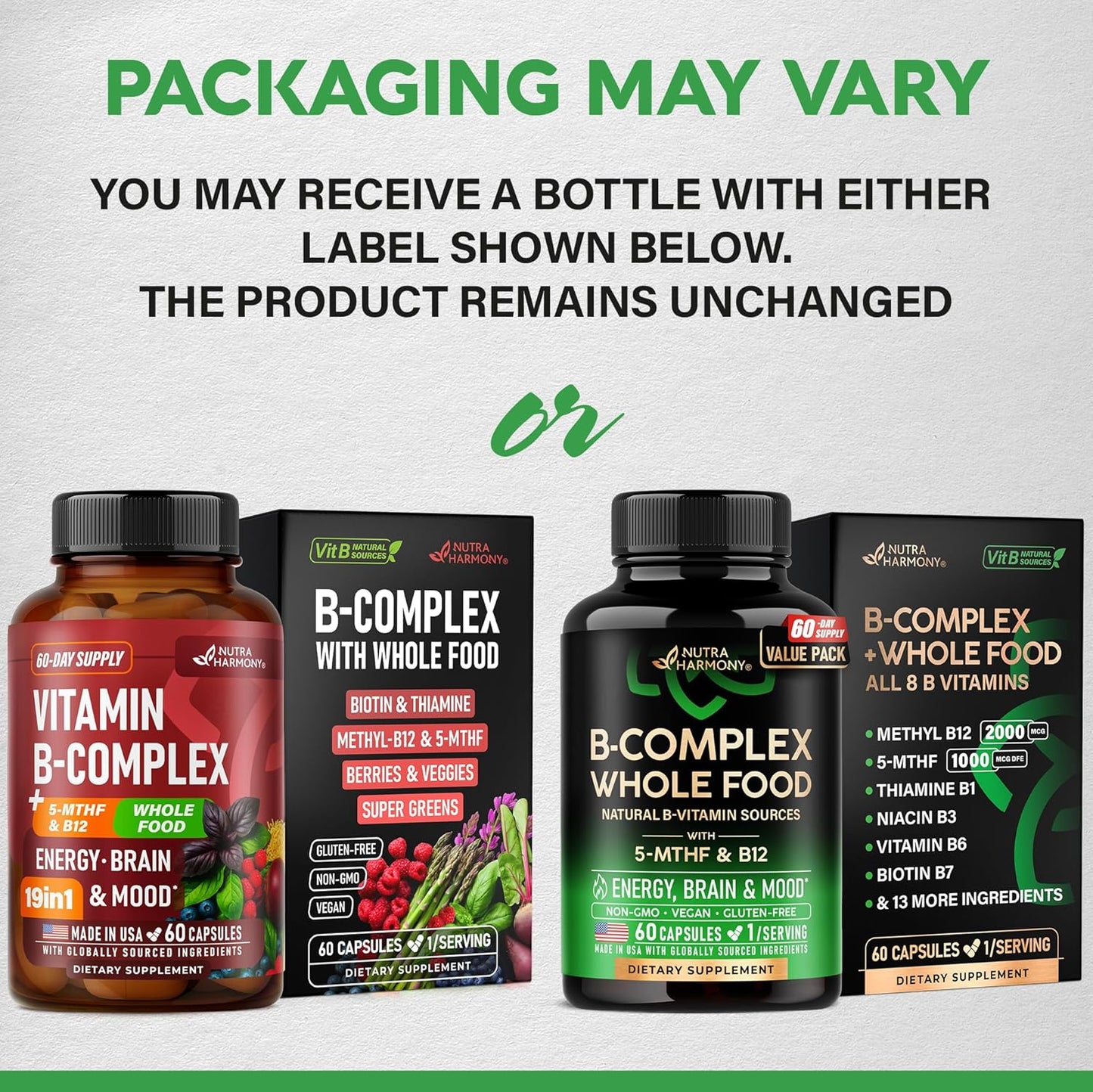 Vitamin B Complex with Astragalus & Whole Food Blend for Energy, Metabolism & Brain
