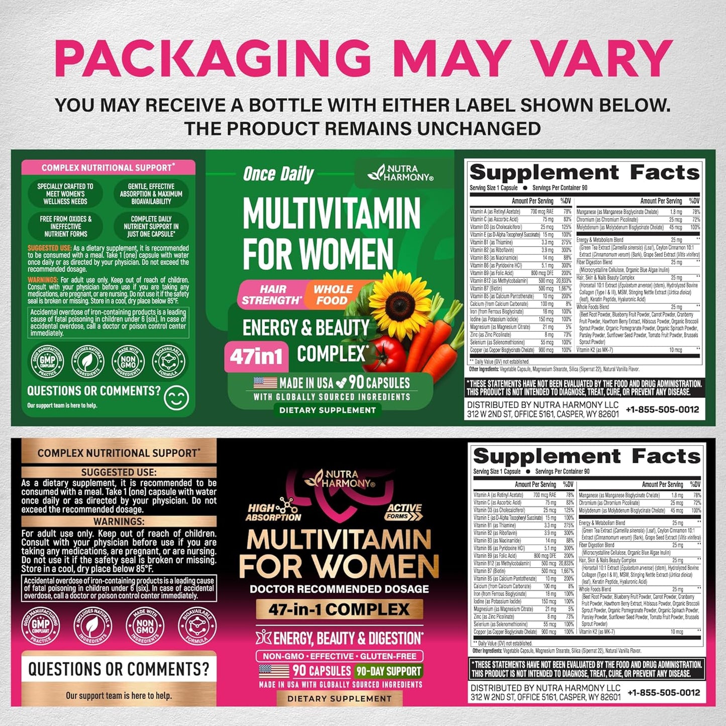 Complete 47-in-1 Multivitamin for Women | 90 Capsules, 90-Day Supply