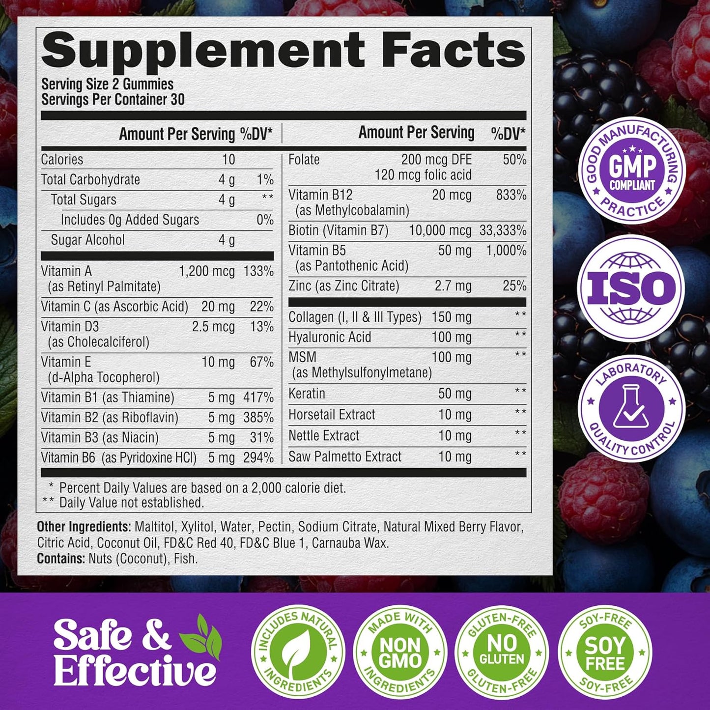 Biotin, Collagen & Keratin | Hair, Skin & Nails Gummies
