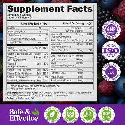 Biotin, Collagen & Keratin | Hair, Skin & Nails Gummies
