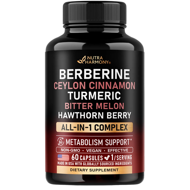 Berberine, Ceylon Cinnamon, Turmeric, ACV & Bitter Melon Complex Capsules