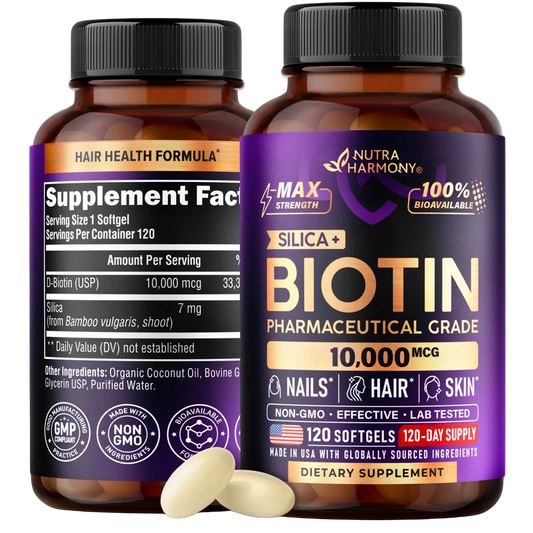 Biotin Softgels with Silicon for Hair Growth Support, Skin & Nails