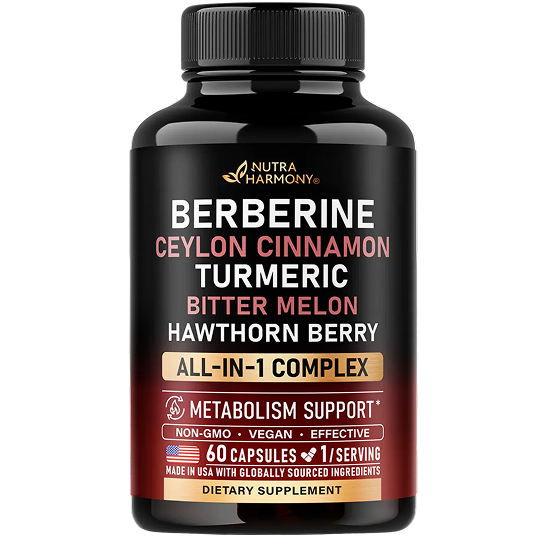 One bottle of NutraHarmony Berberine Blend