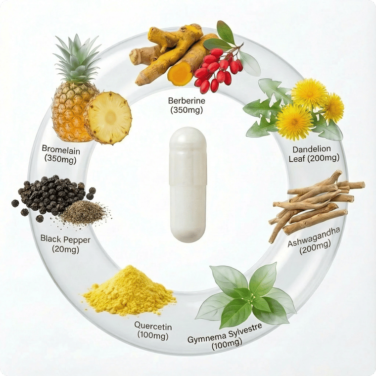 Various natural ingredients and a capsule