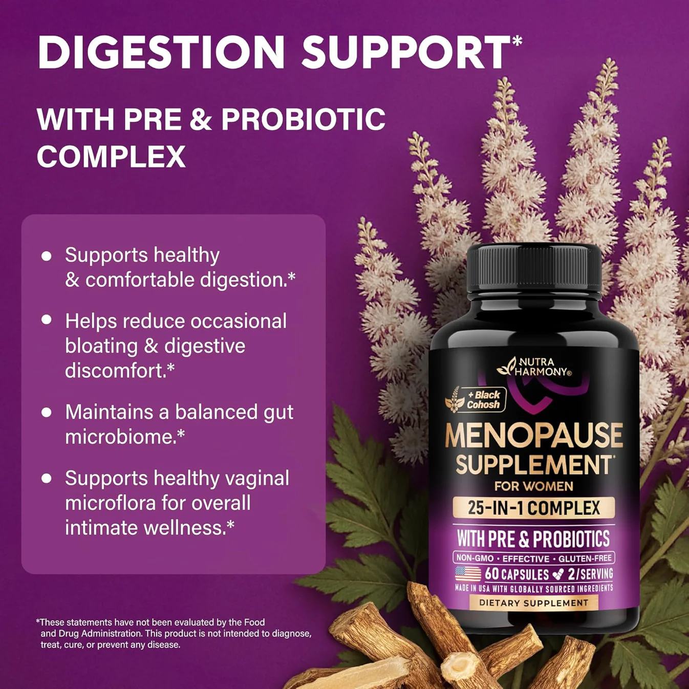 Digestion support with pre and probiotic complex