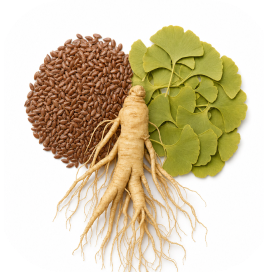 Energy & vitalityGinseng, Maca, Ginkgo, DHEA, Flaxseed