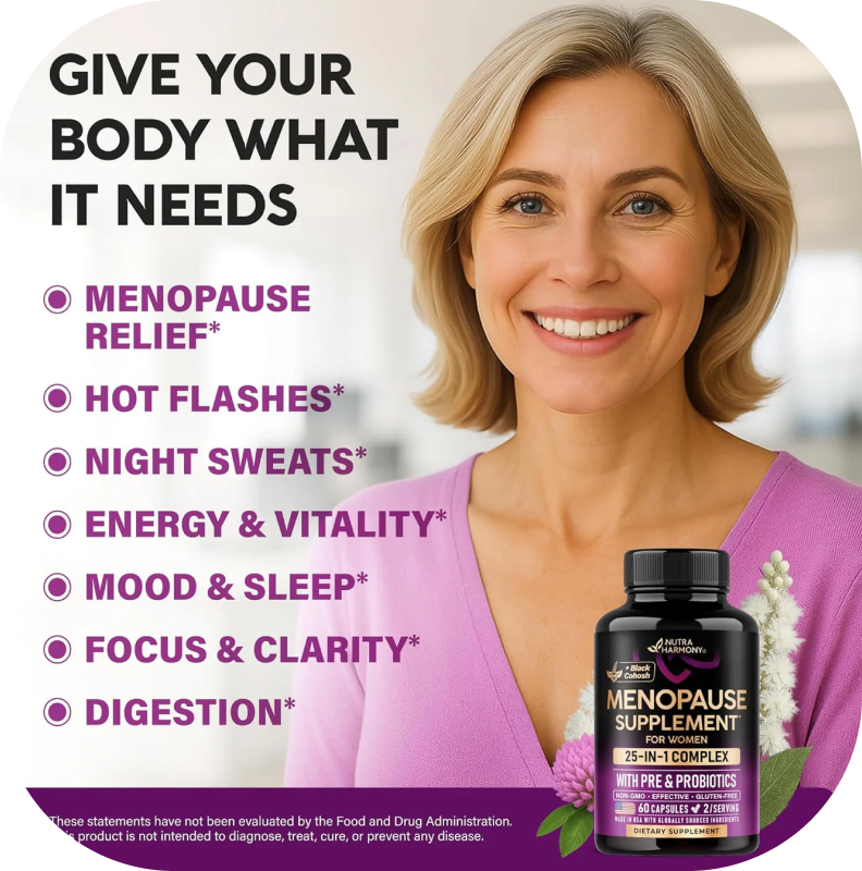 Nutra Harmony Menopause relief and symptom support overview